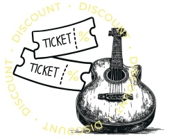 Grafik Discount Tickets mit Gitarre